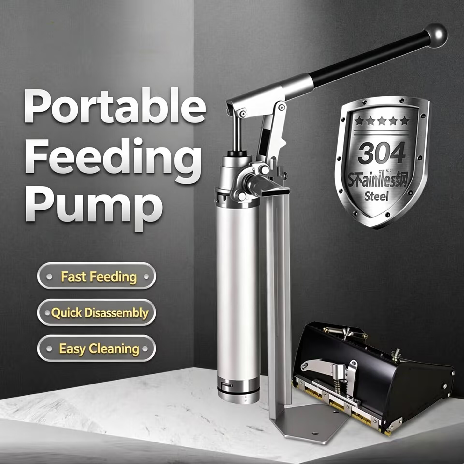 Feeding - Ręczna pompa ssąca ze stali nierdzewnej