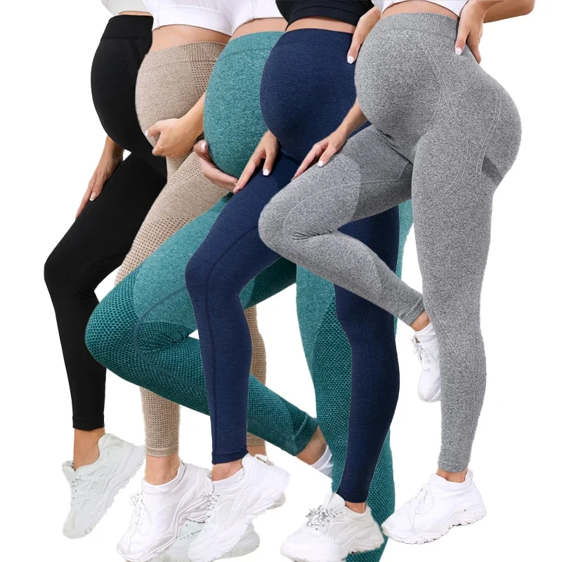 Maternity Wear - Legginsy ciążowe damskie na brzuchu pełne