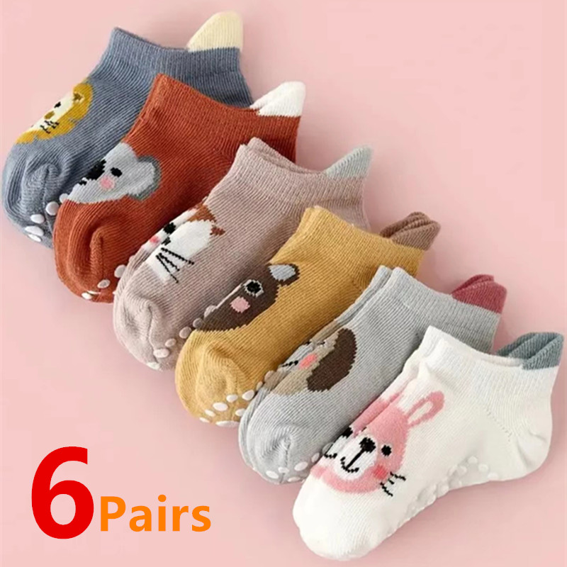Unisex Baby Socks Non Slip - 6 par/partia noworodka skarpetki dla dzieci