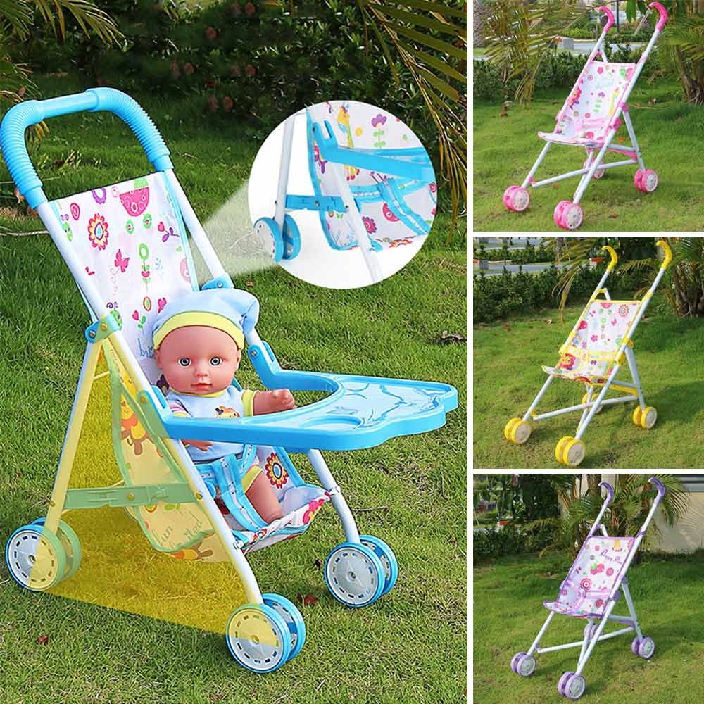 Lightweight Foldable Baby Stroller Compact - Wózek dla lalek Żelazny Składany Wózek